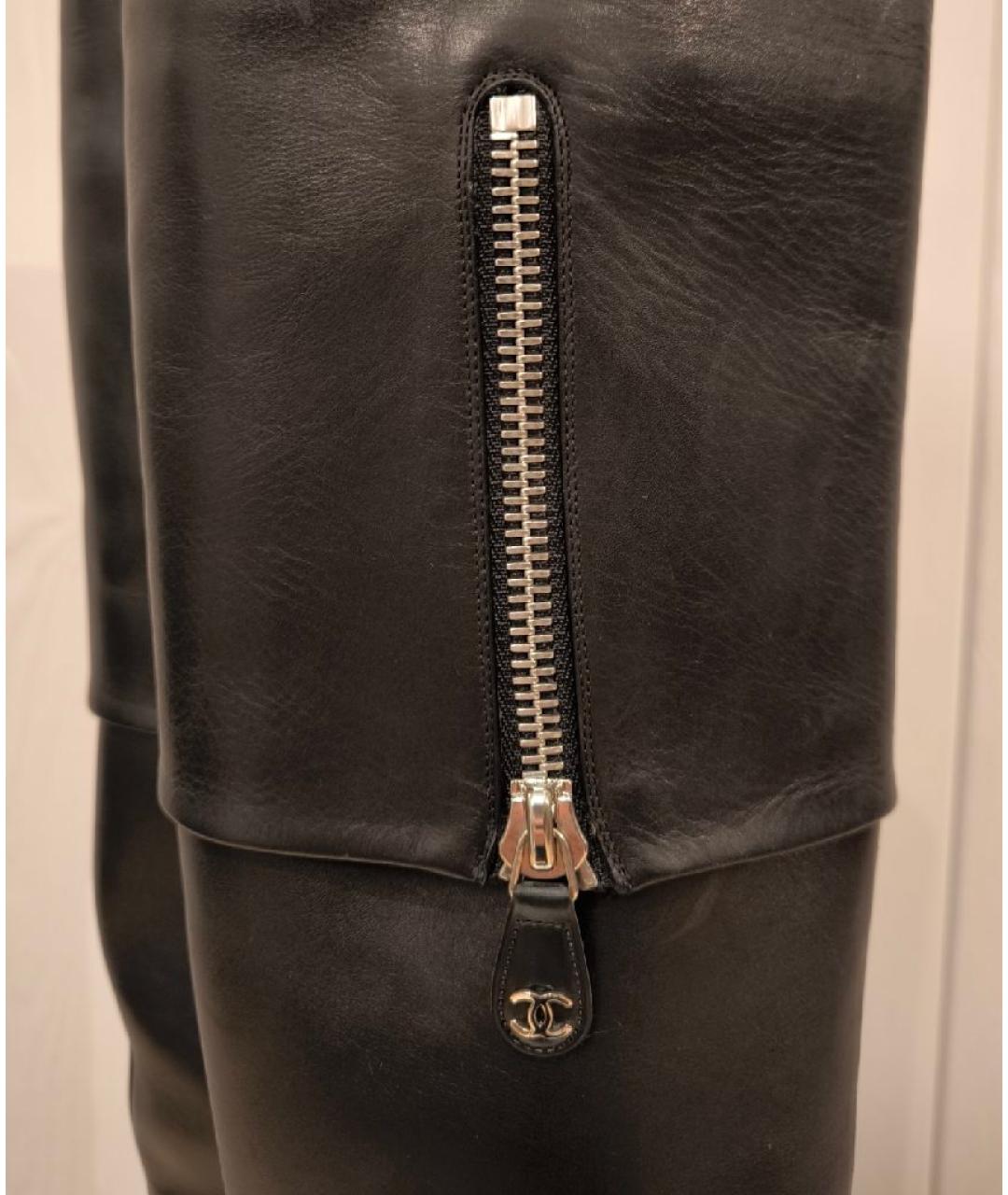 CHANEL Черные кожаные сапоги, фото 6