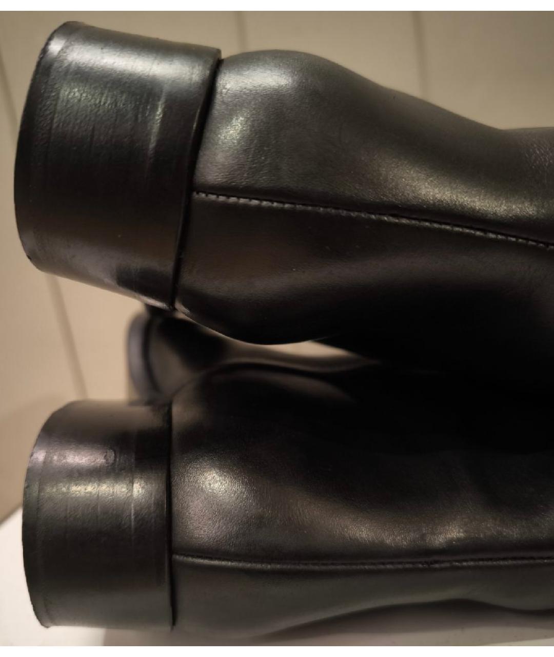 CHANEL Черные кожаные сапоги, фото 4