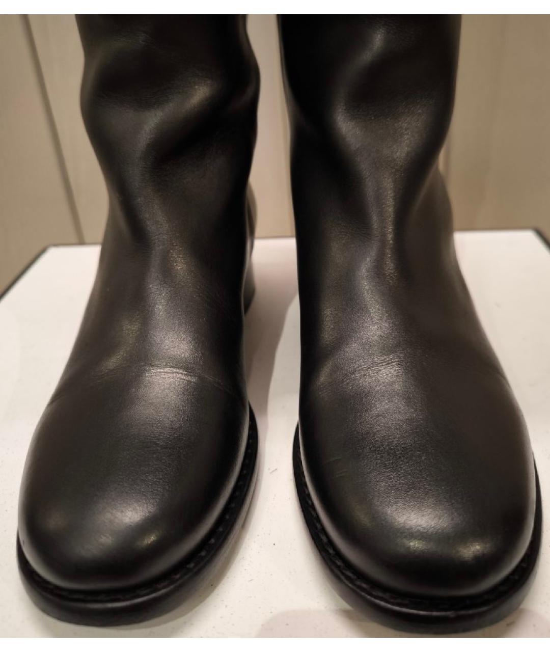 CHANEL Черные кожаные сапоги, фото 3
