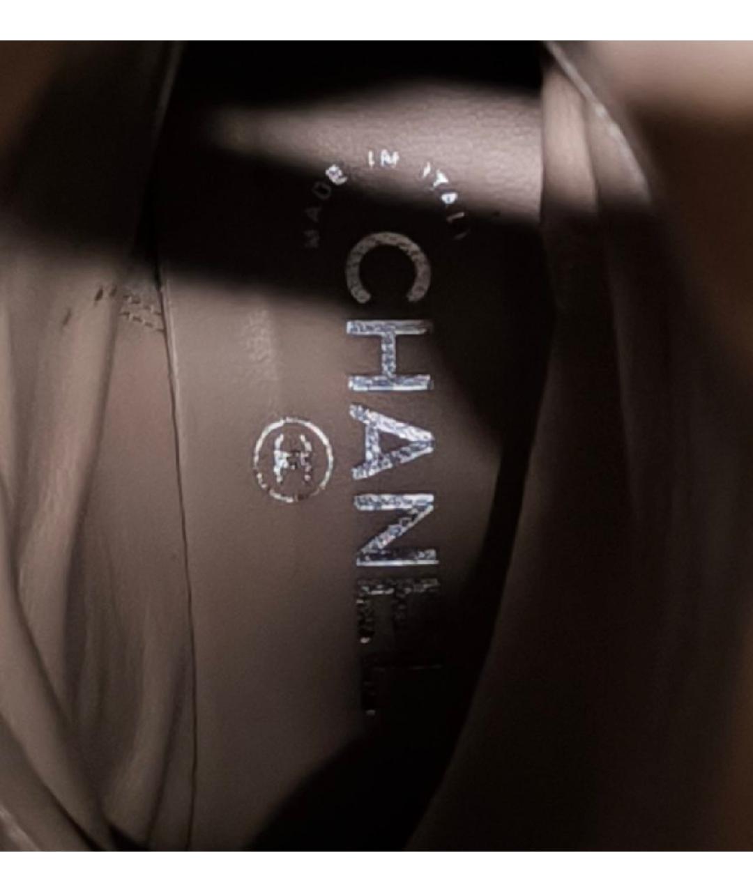 CHANEL Черные кожаные сапоги, фото 8