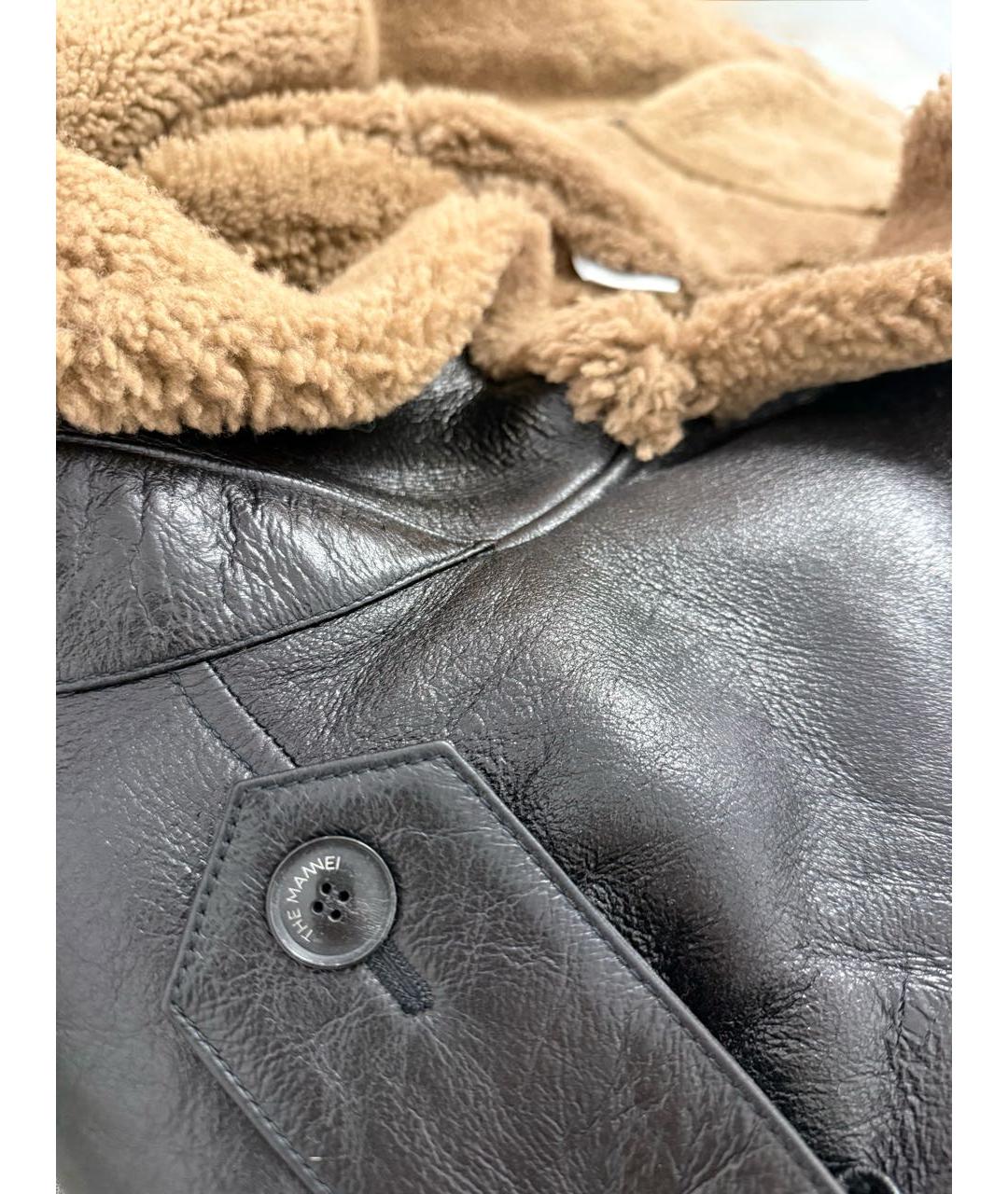 THE MANNEI Черная кожаная дубленка, фото 4