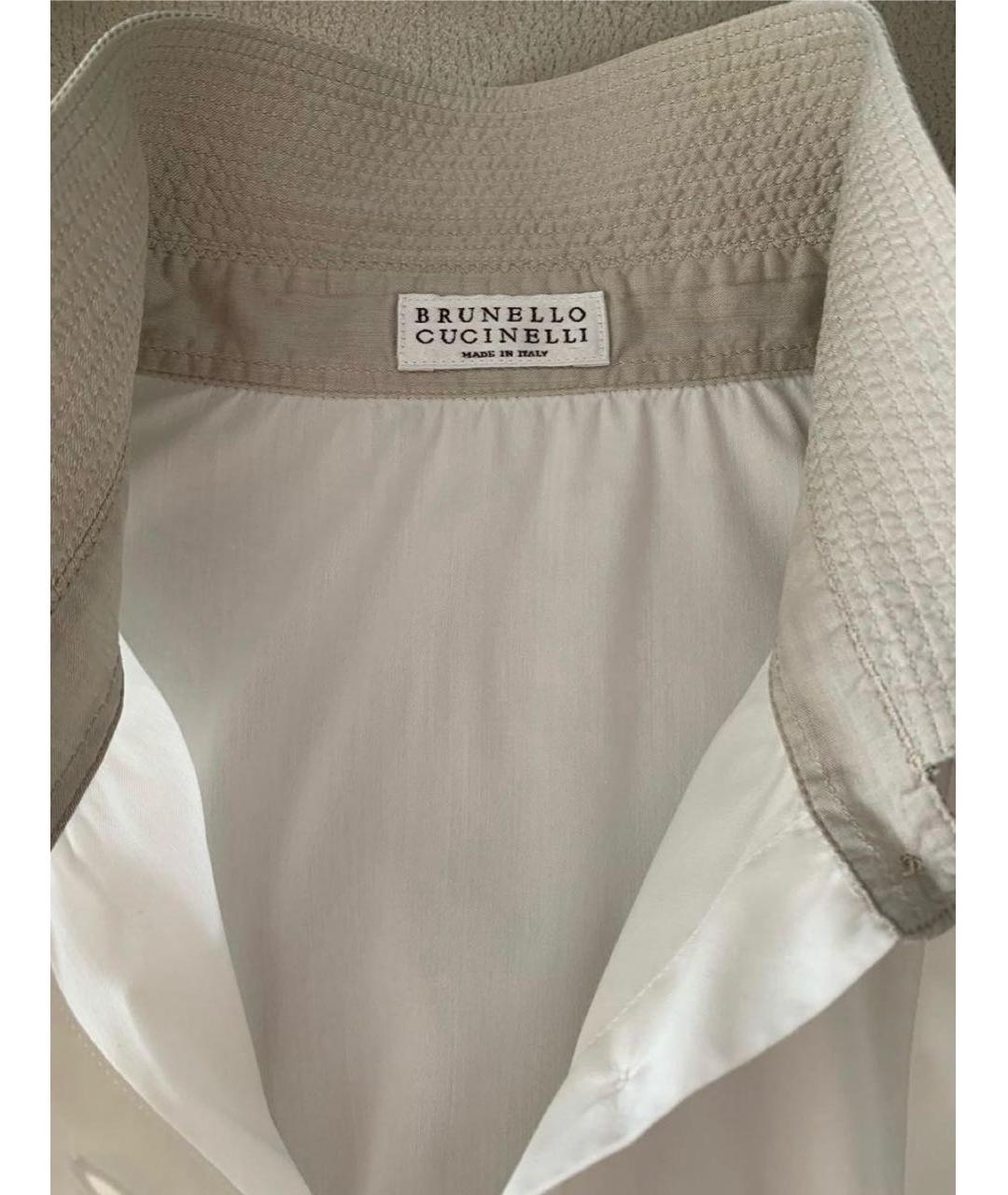 BRUNELLO CUCINELLI Белая хлопковая рубашка, фото 4