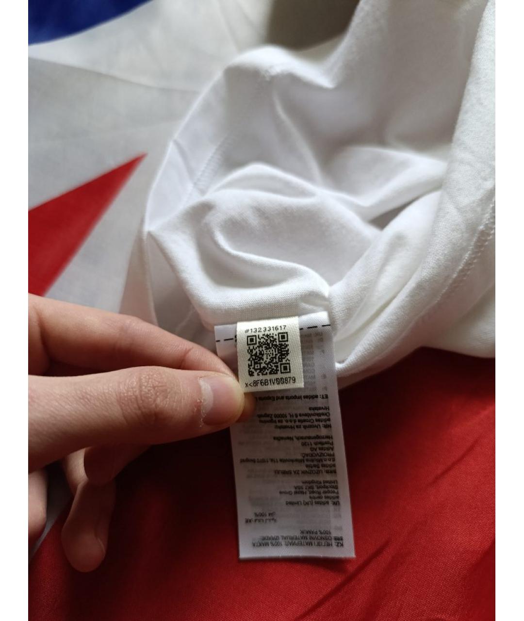 ADIDAS Белая хлопковая футболка, фото 4