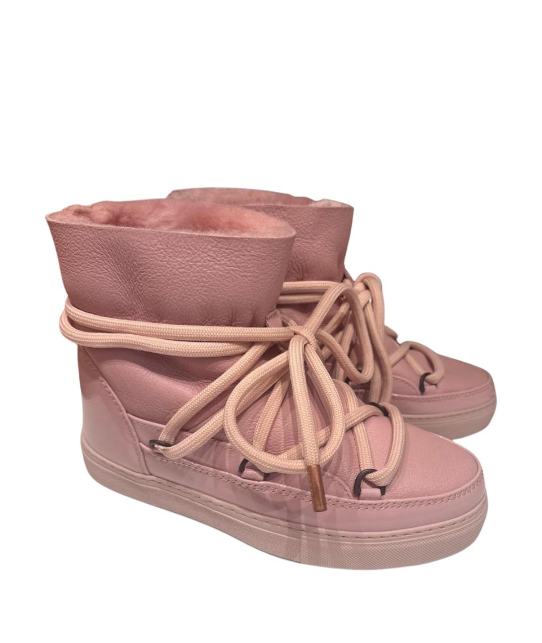 INUIKII Розовые кожаные ботинки, фото 1
