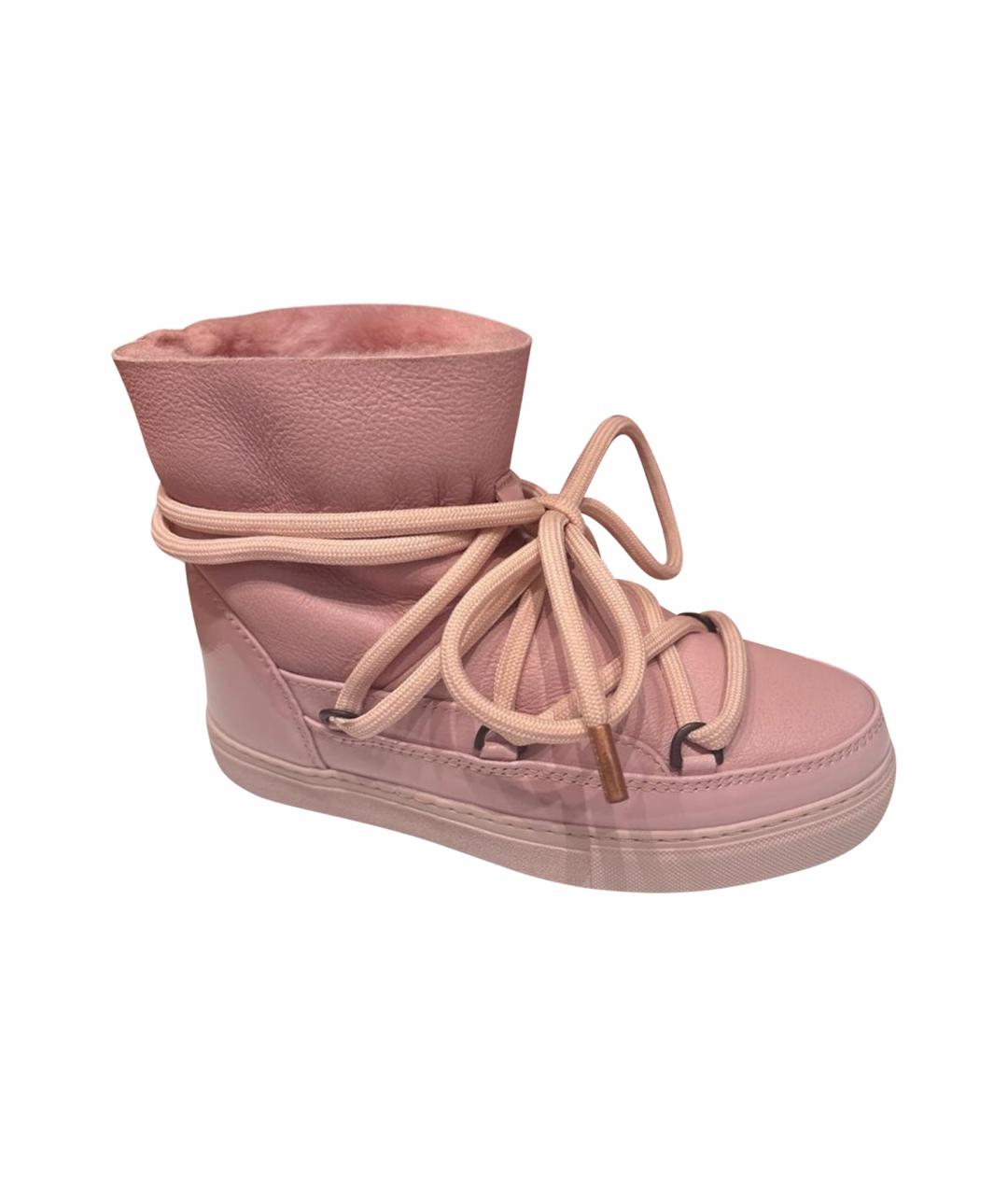 INUIKII Розовые кожаные ботинки, фото 1