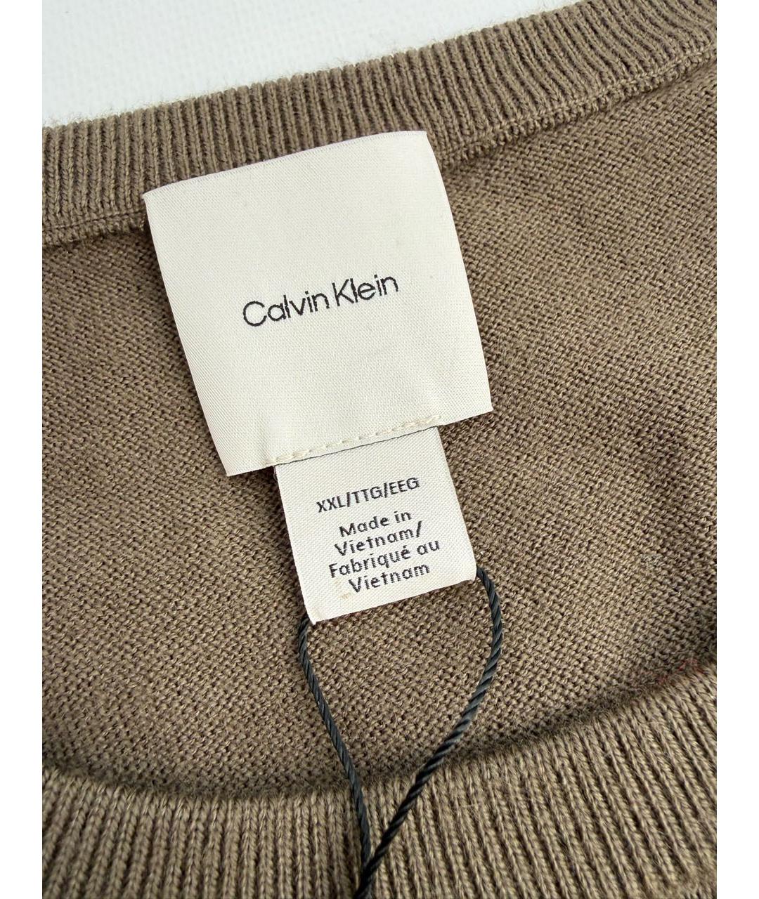 CALVIN KLEIN Хаки шерстяной джемпер / свитер, фото 3