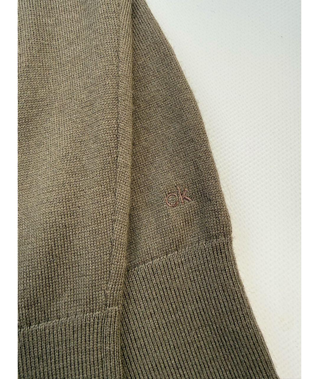 CALVIN KLEIN Хаки шерстяной джемпер / свитер, фото 2