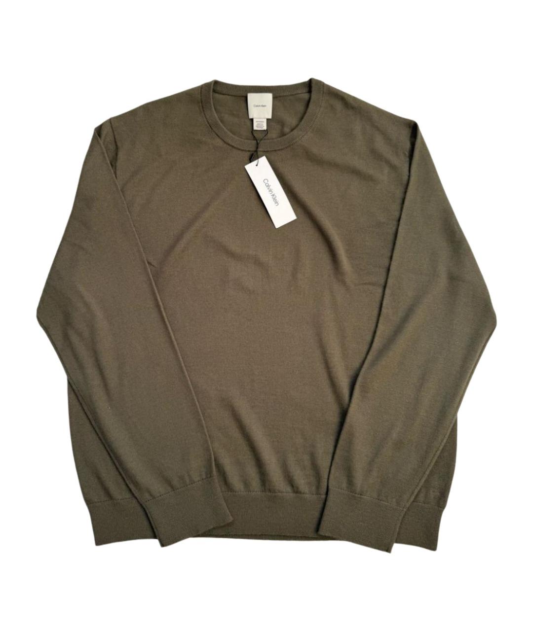 CALVIN KLEIN Хаки шерстяной джемпер / свитер, фото 1