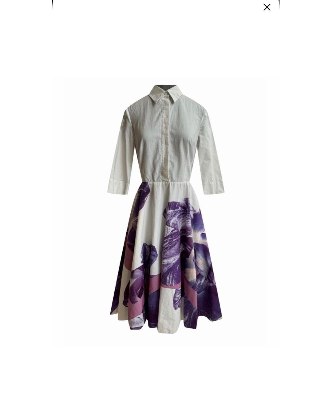 FERRAGAMO Мульти хлопковое повседневное платье, фото 9