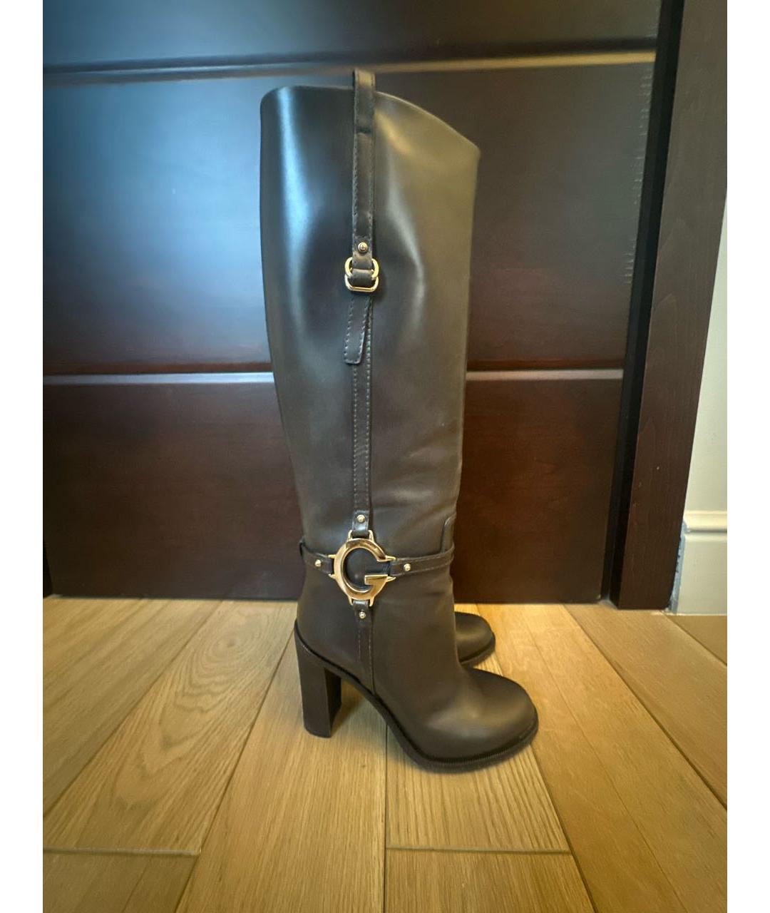 GUCCI Черные кожаные сапоги, фото 5