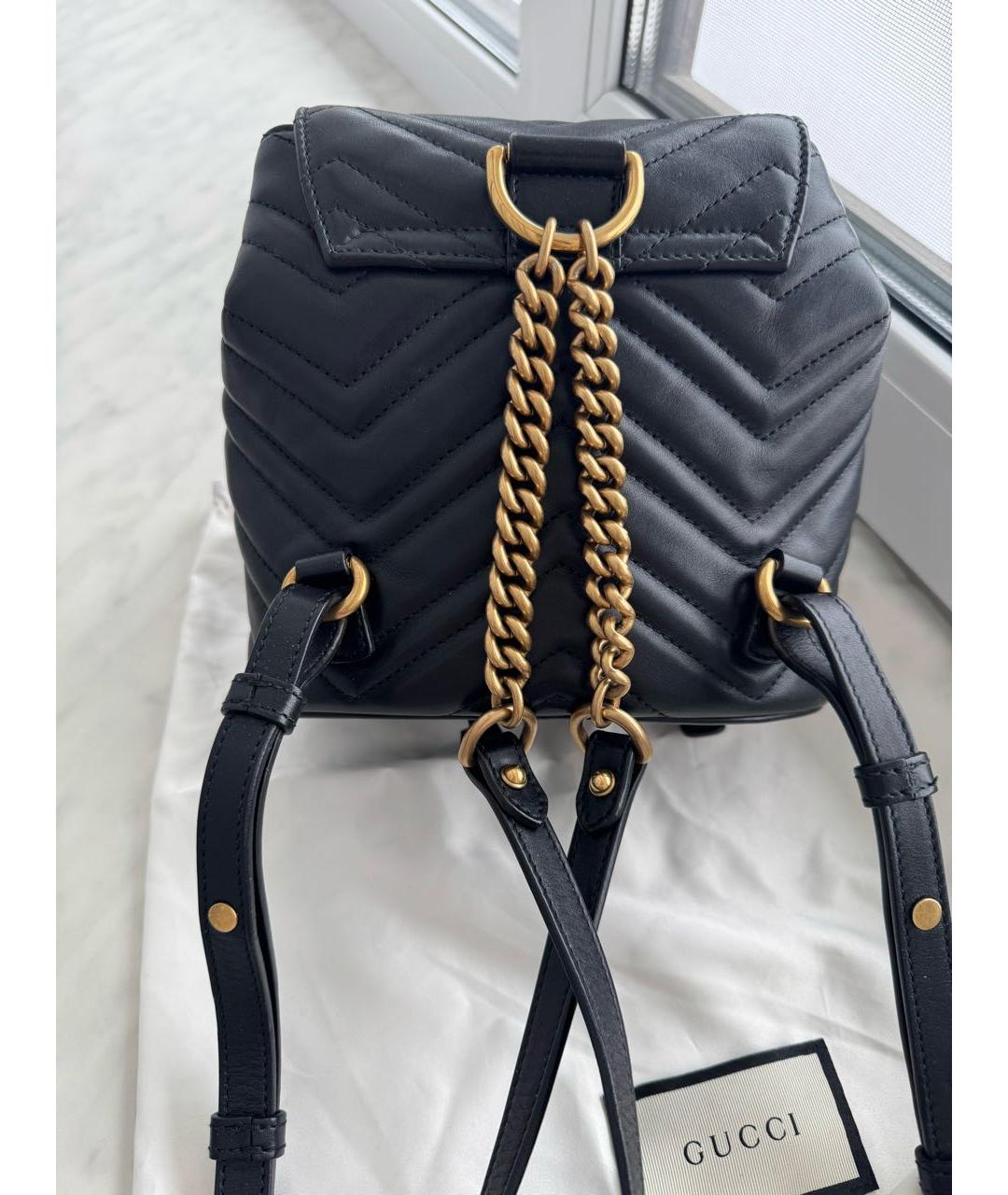 GUCCI Черный кожаный рюкзак, фото 3