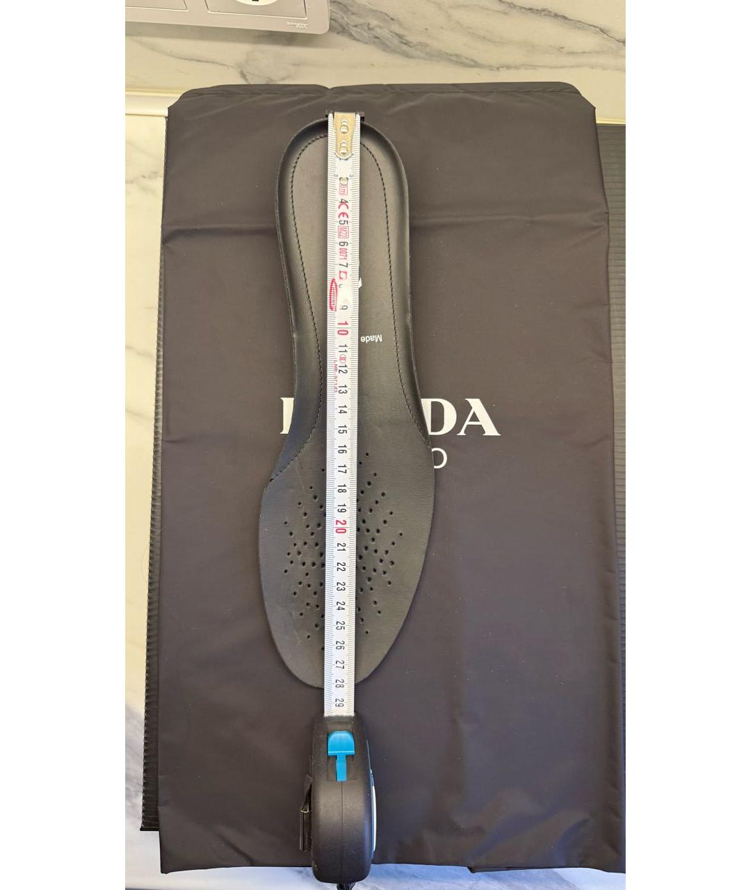 PRADA Черные кожаные низкие кроссовки / кеды, фото 8