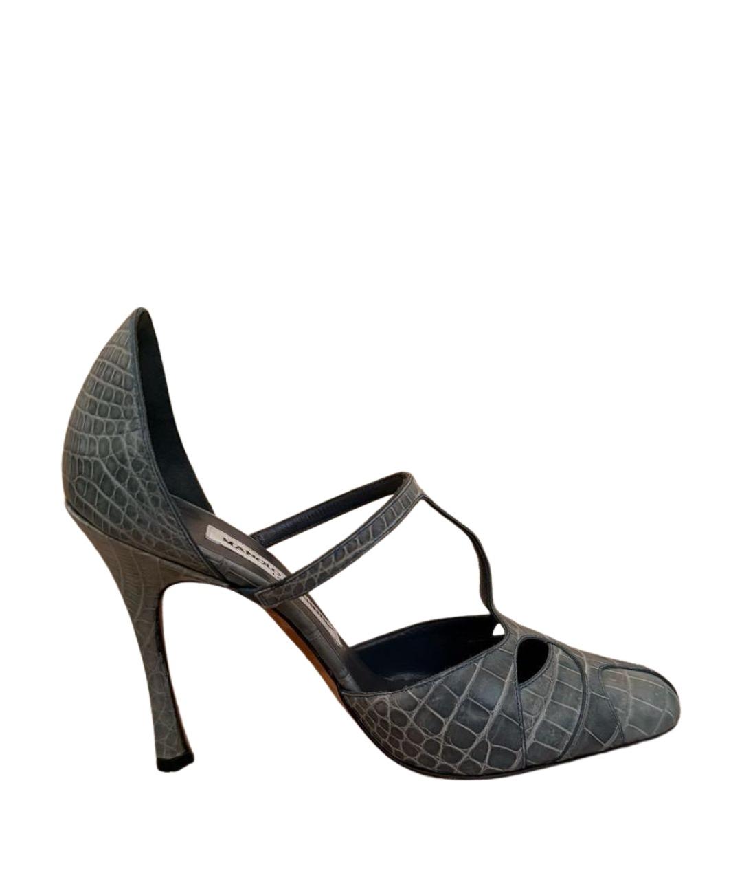 MANOLO BLAHNIK Серые туфли из экзотической кожи, фото 1