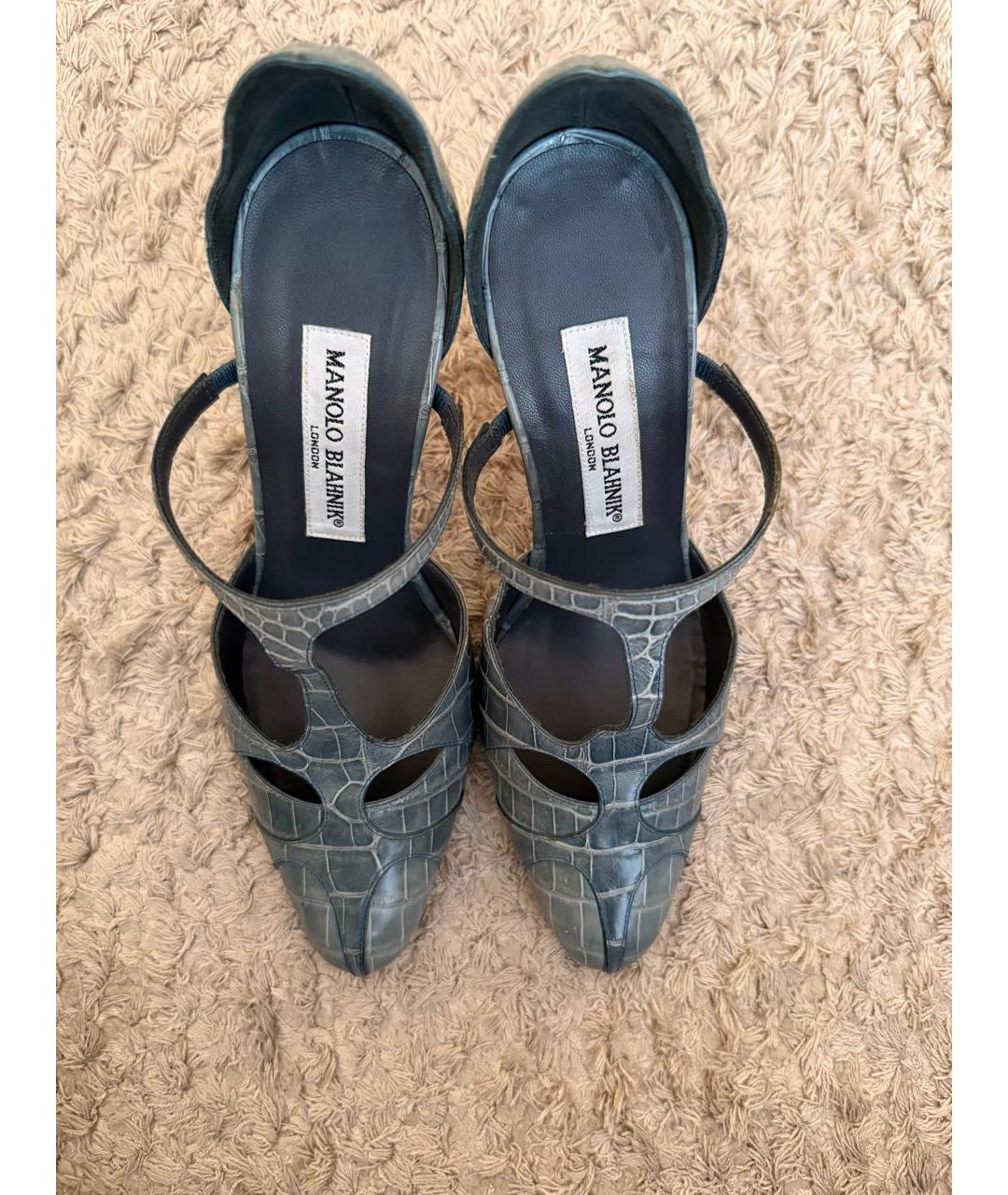 MANOLO BLAHNIK Серые туфли из экзотической кожи, фото 3