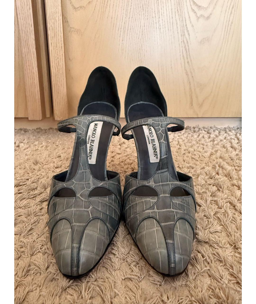 MANOLO BLAHNIK Серые туфли из экзотической кожи, фото 2