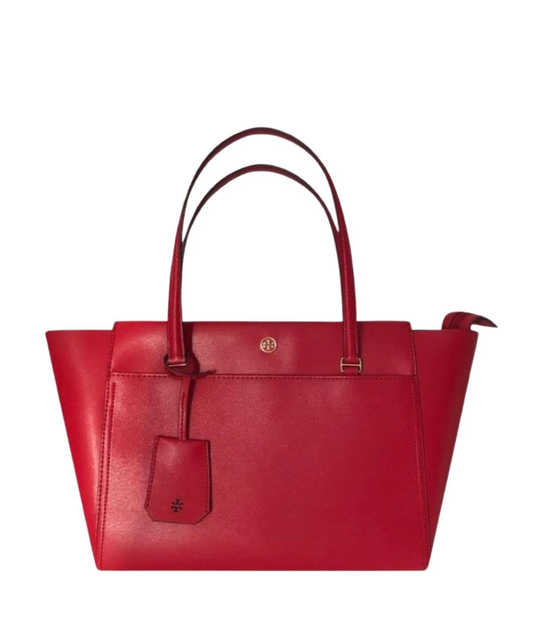 TORY BURCH Красная кожаная сумка тоут, фото 1
