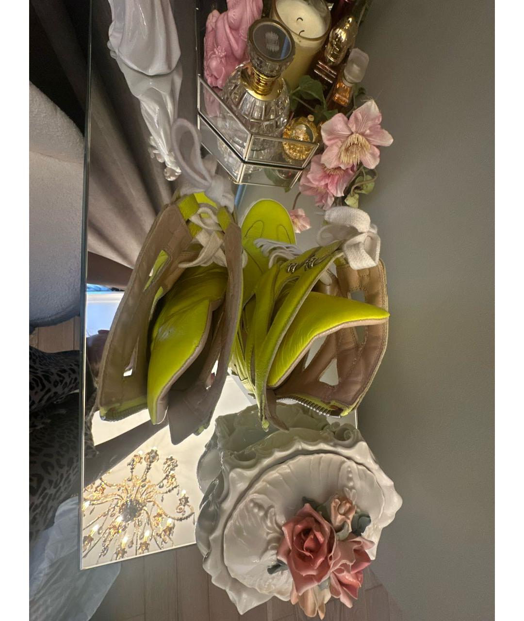 CASADEI Желтые кожаные кроссовки, фото 3