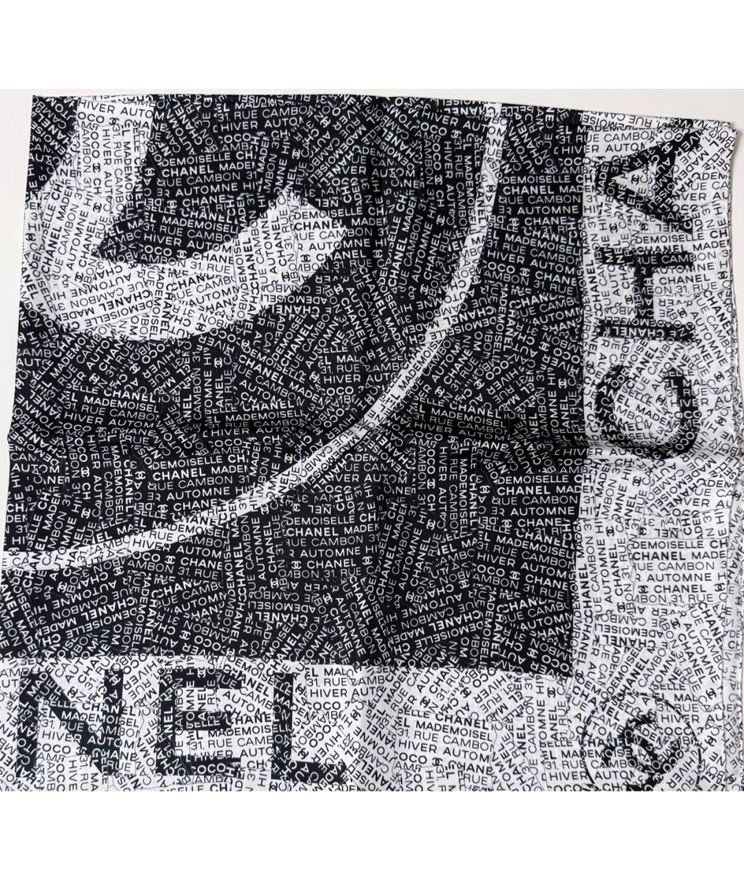 CHANEL Черный шелковый платок, фото 6