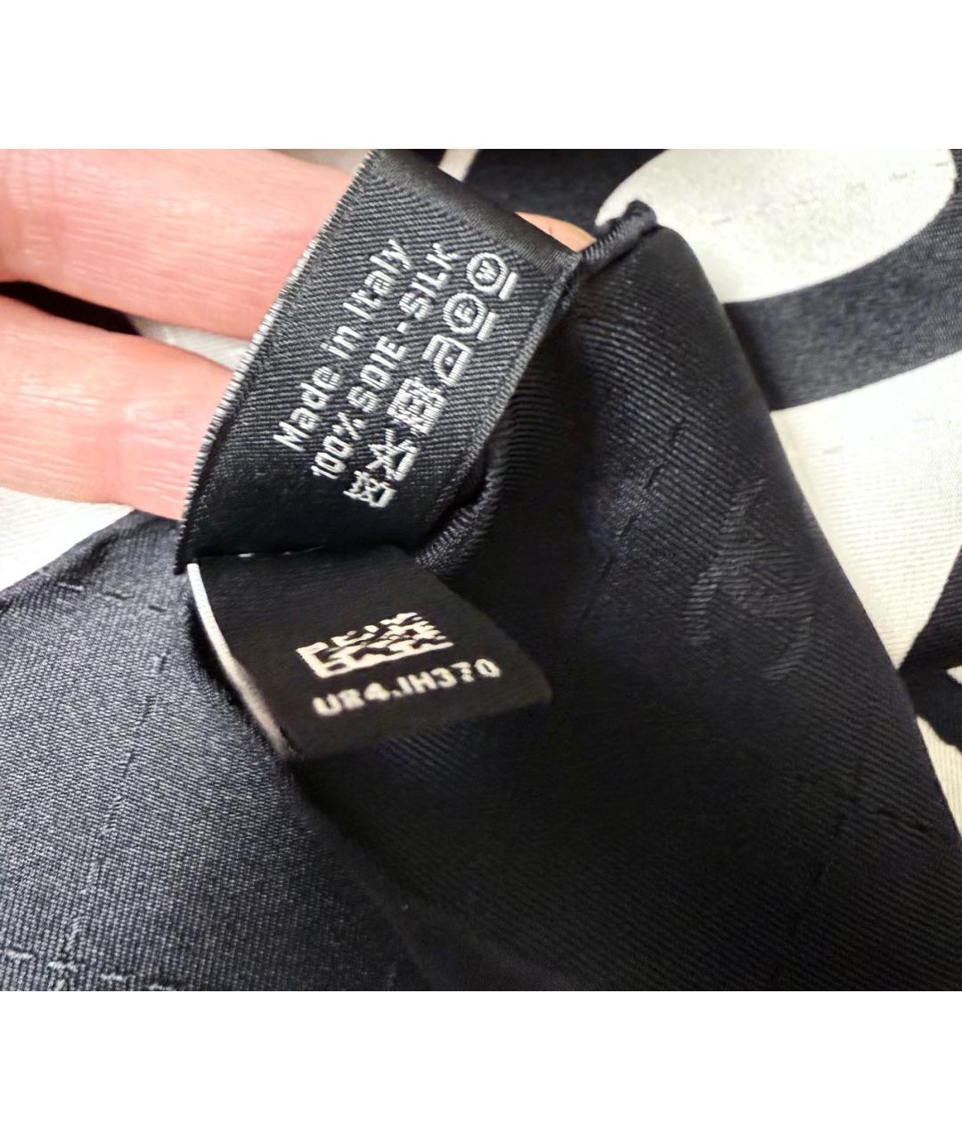 CHANEL Черный шелковый платок, фото 7