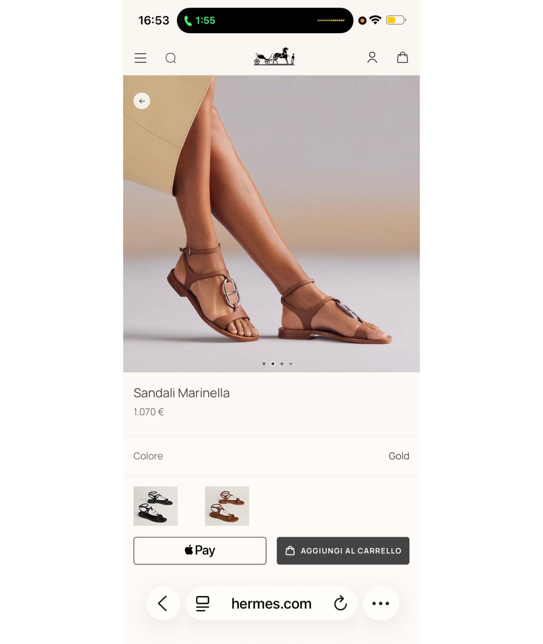 HERMES Коричневые кожаные сандалии, фото 7