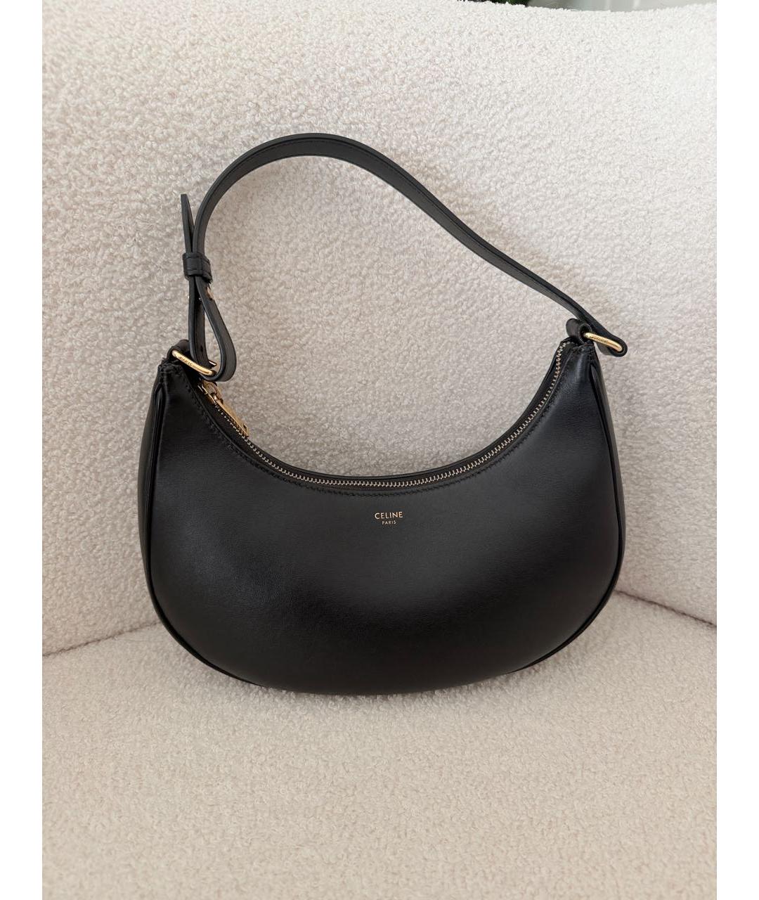 CELINE Черная кожаная сумка с короткими ручками, фото 7