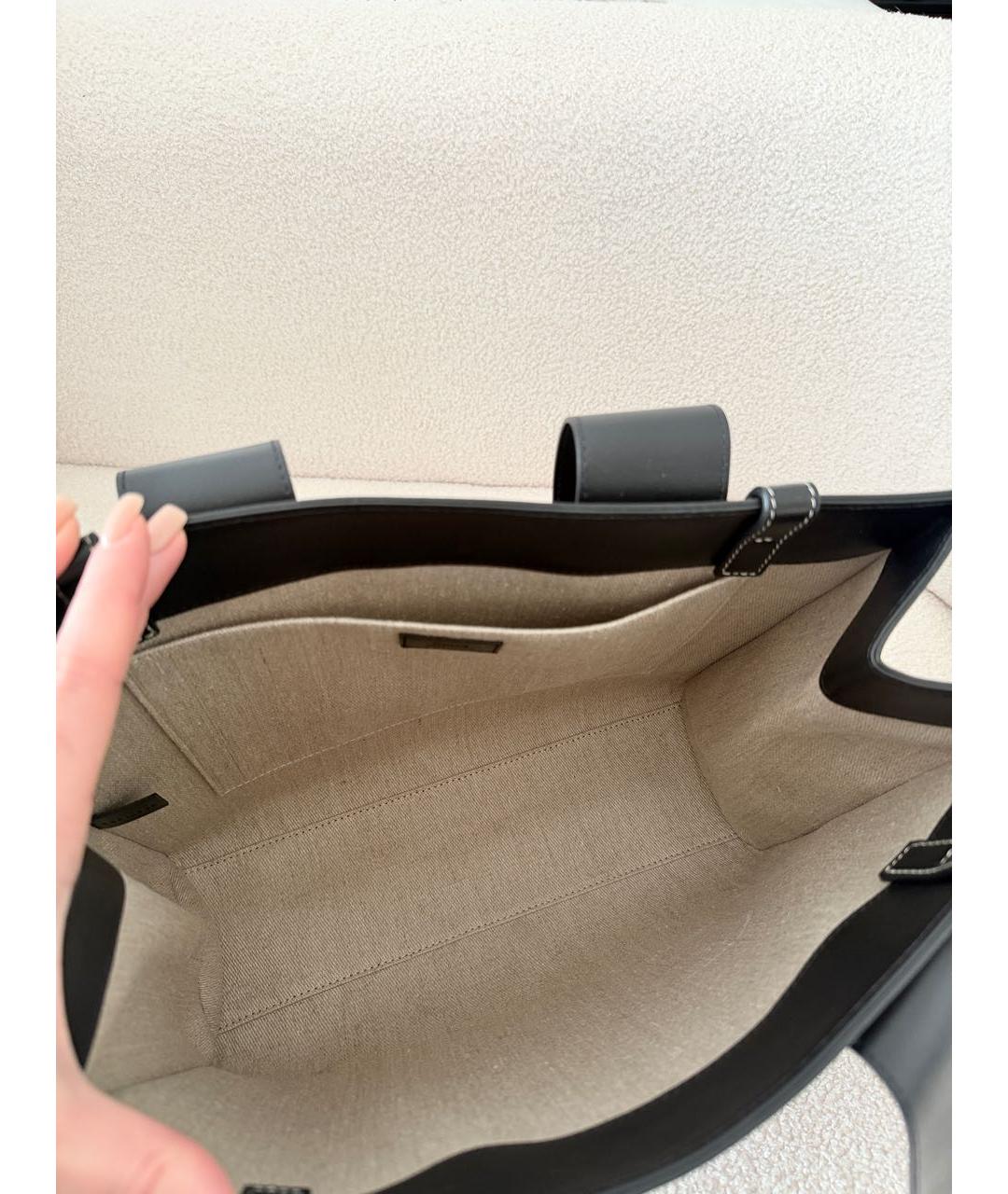 CHLOE Черная кожаная сумка тоут, фото 4