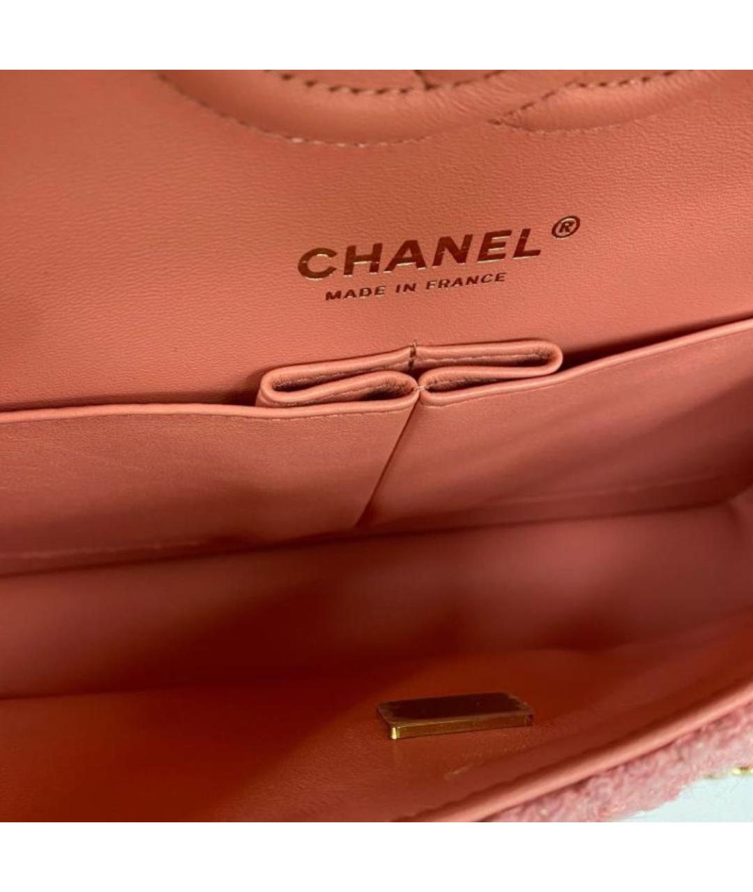 CHANEL Розовая твидовая сумка тоут, фото 6
