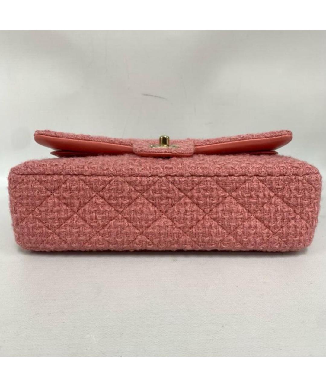 CHANEL Розовая твидовая сумка тоут, фото 5