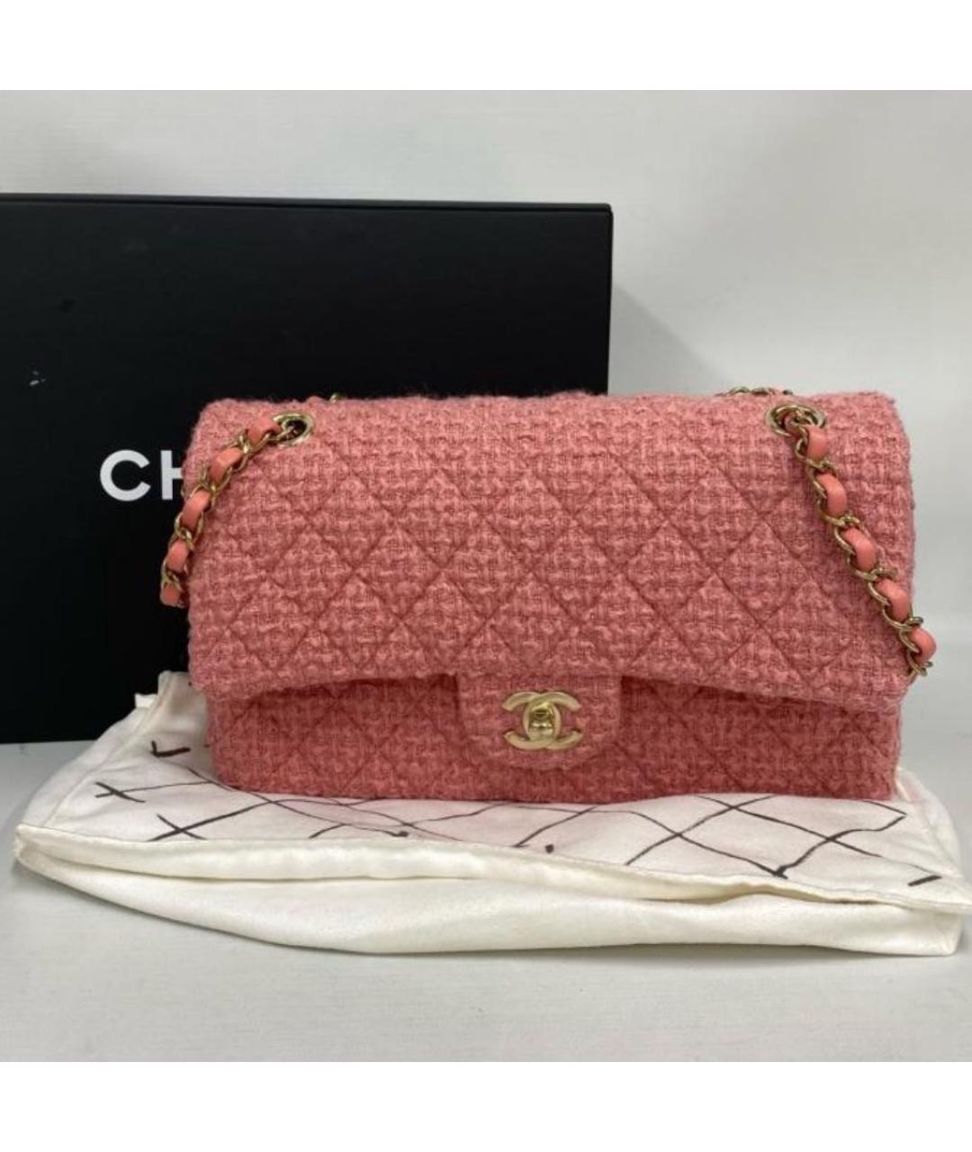 CHANEL Розовая твидовая сумка тоут, фото 2