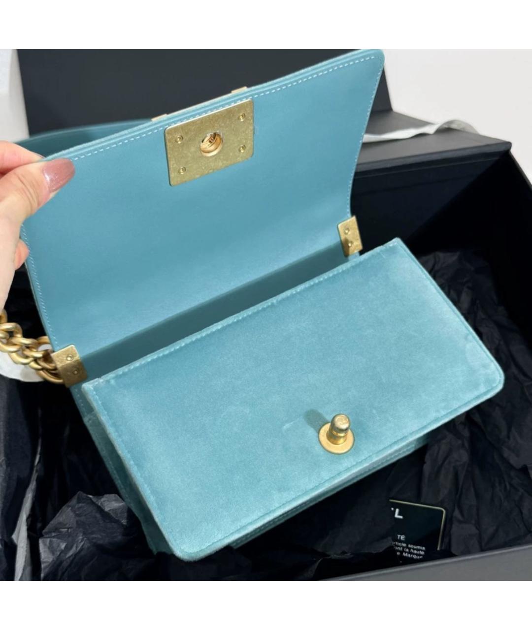 CHANEL Бирюзовая сумка через плечо, фото 5