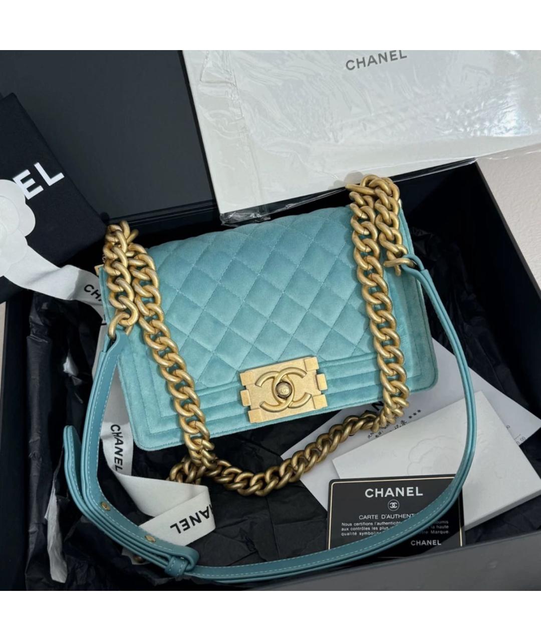 CHANEL Бирюзовая сумка через плечо, фото 7