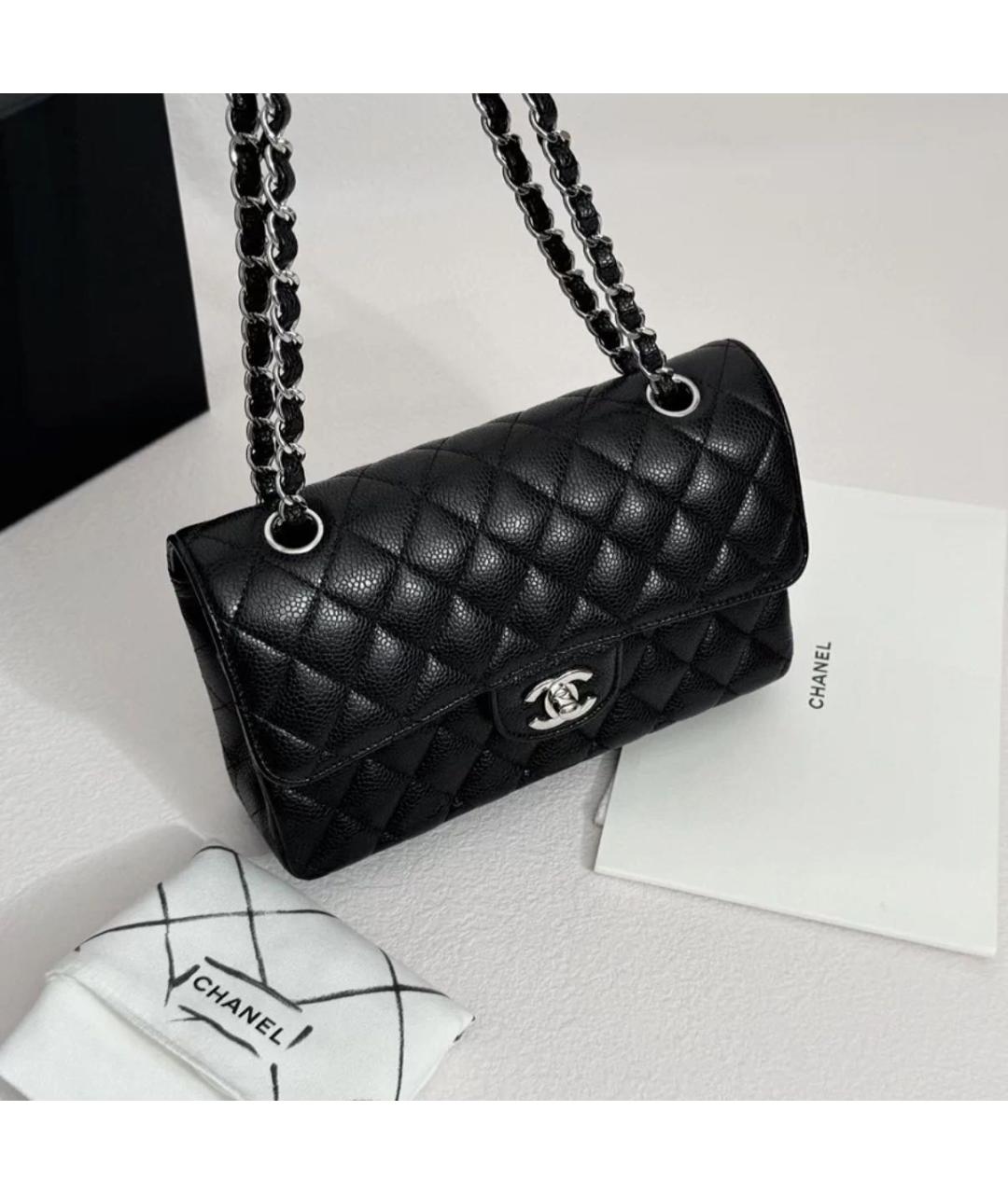CHANEL Черная кожаная сумка через плечо, фото 2