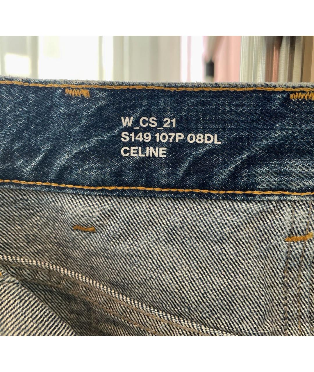 CELINE Синяя хлопковая юбка миди, фото 5