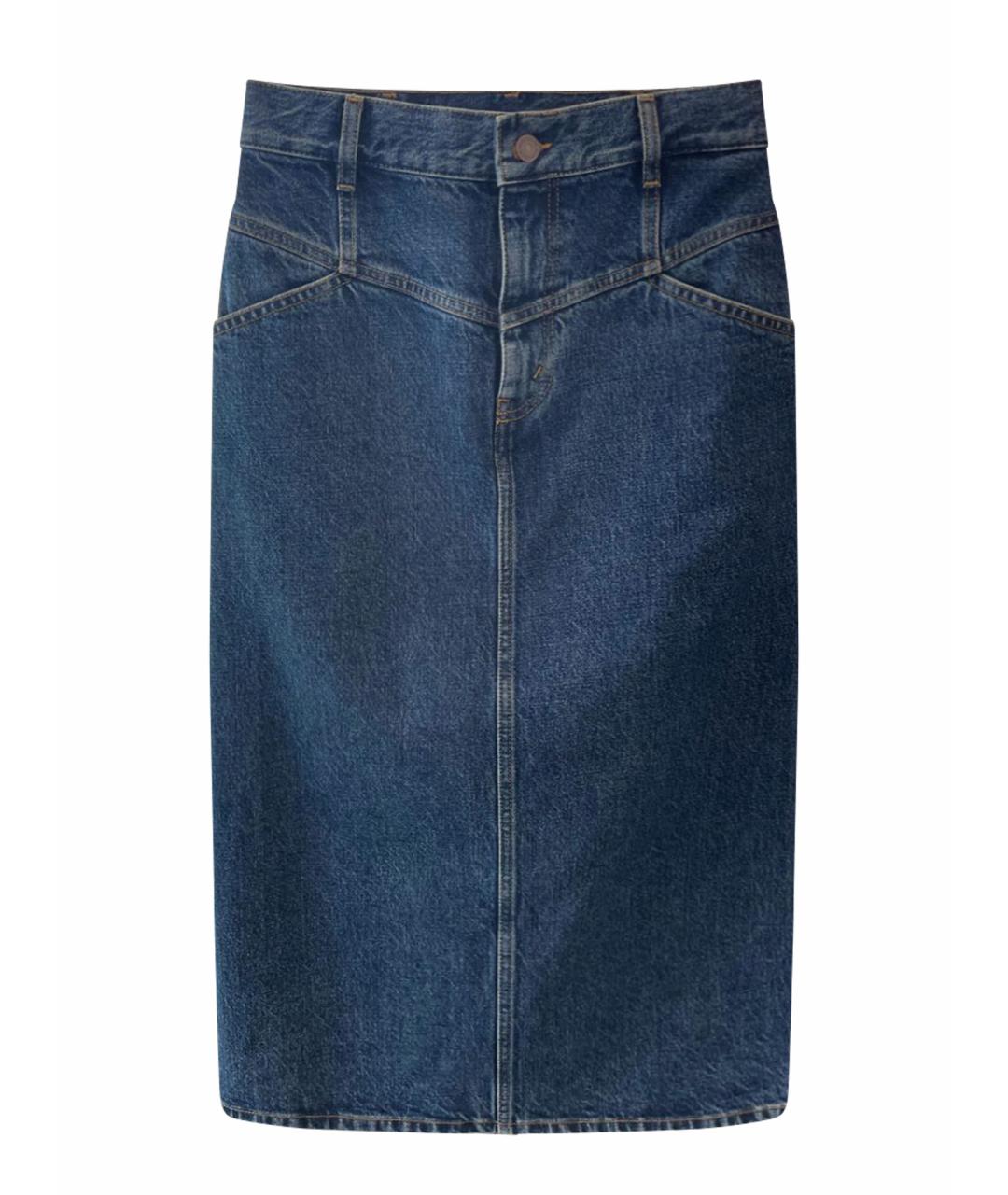 CELINE Синяя хлопковая юбка миди, фото 1