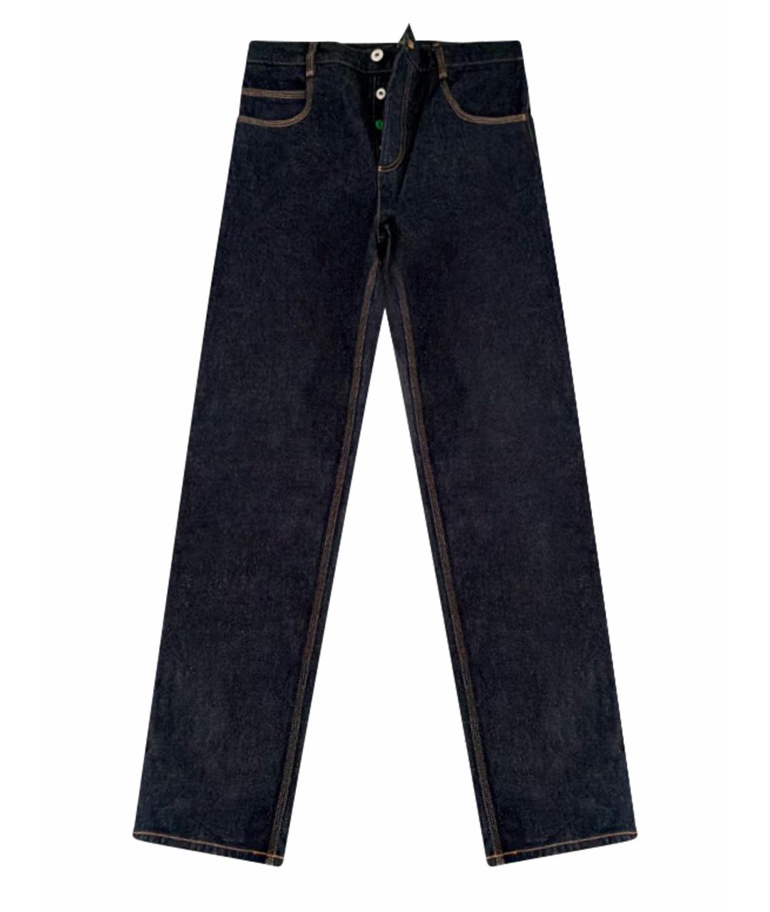 BOTTEGA VENETA Темно-синие хлопковые прямые джинсы, фото 1