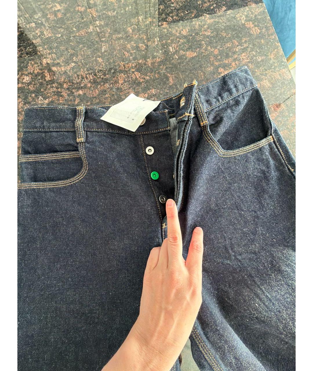 BOTTEGA VENETA Темно-синие хлопковые прямые джинсы, фото 4