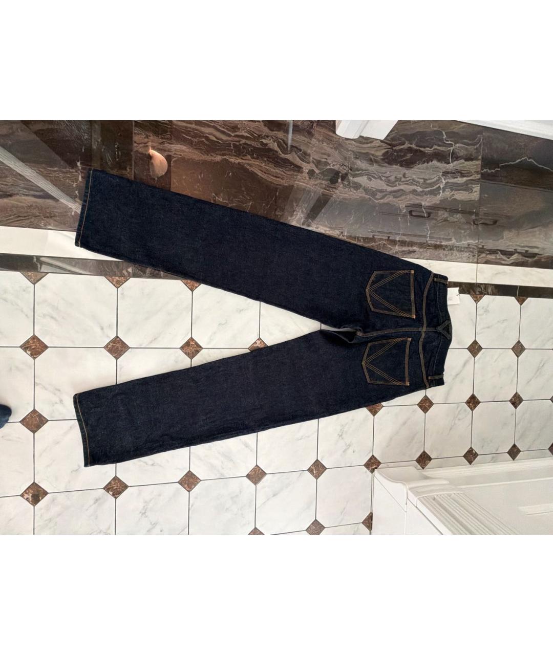 BOTTEGA VENETA Темно-синие хлопковые прямые джинсы, фото 2