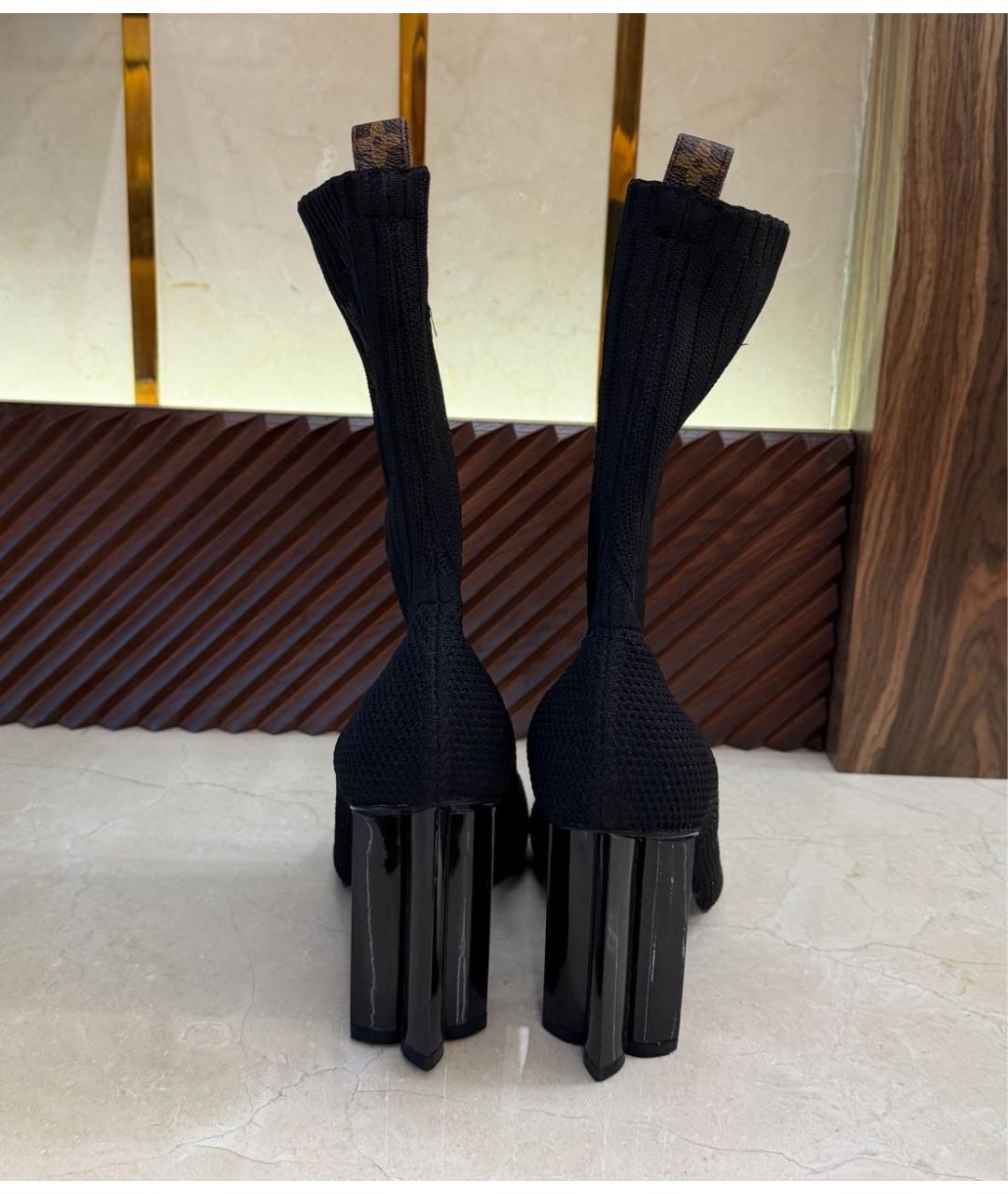 LOUIS VUITTON Черные текстильные ботильоны, фото 2