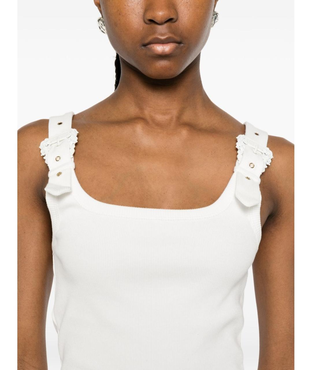 VERSACE JEANS COUTURE Бежевая хлопковая майка, фото 4