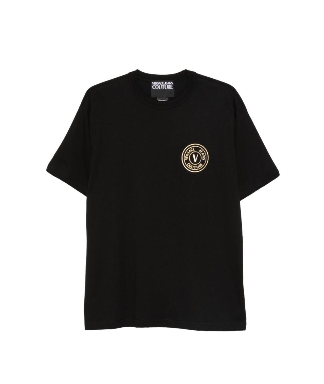 VERSACE JEANS COUTURE Черная хлопковая футболка, фото 1