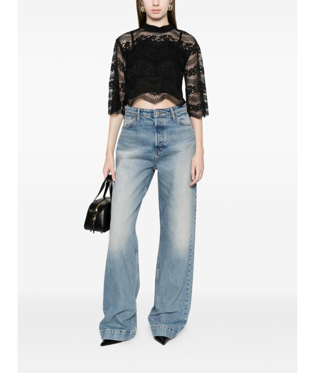 TWIN-SET Черная вискозная блузы, фото 3