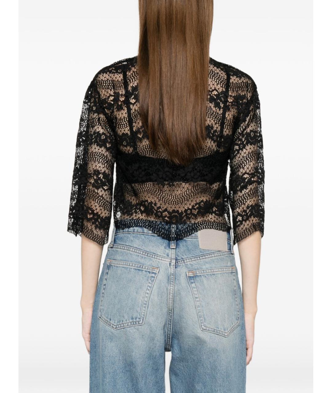 TWIN-SET Черная вискозная блузы, фото 5