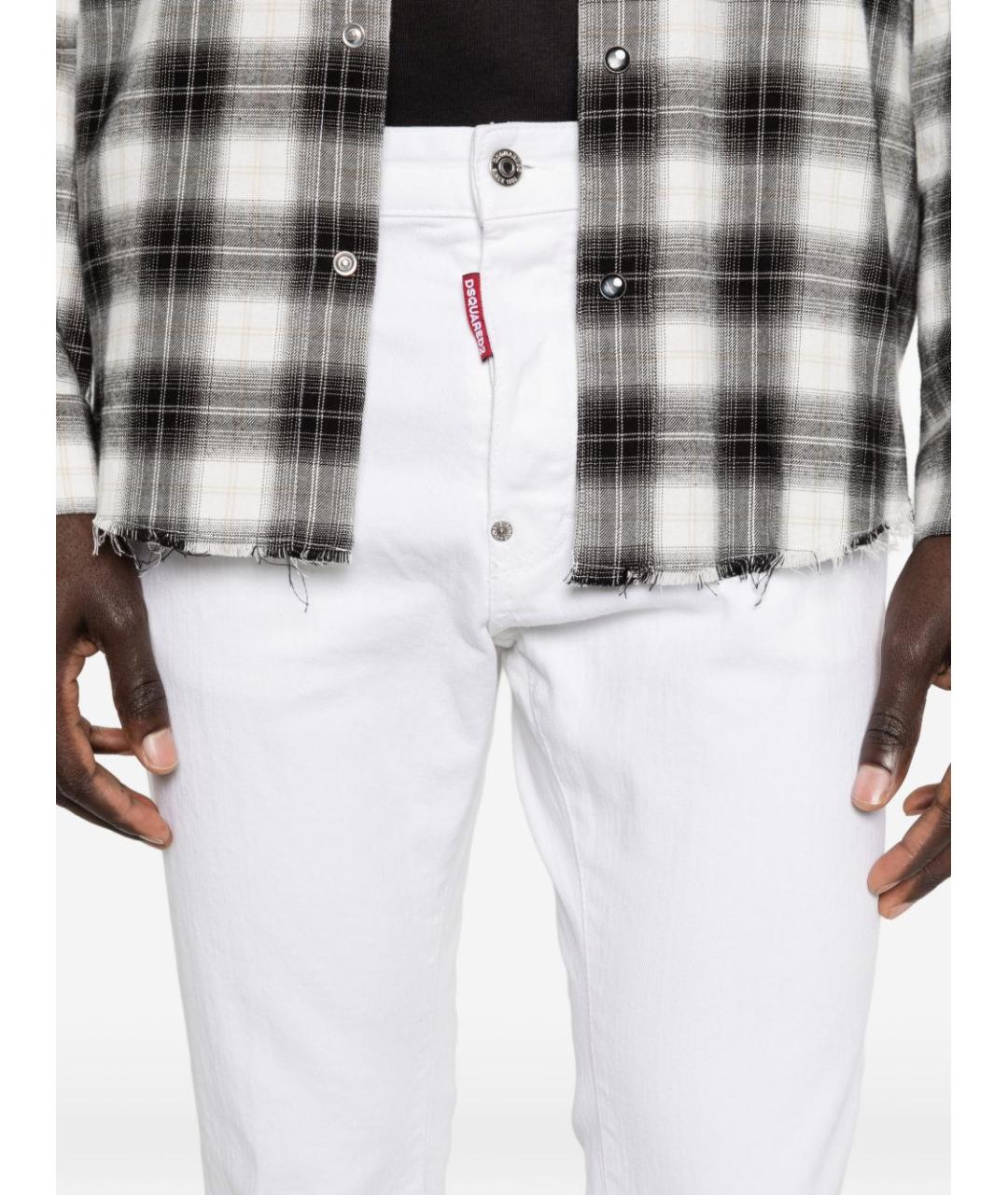 DSQUARED2 Белые хлопковые джинсы, фото 3