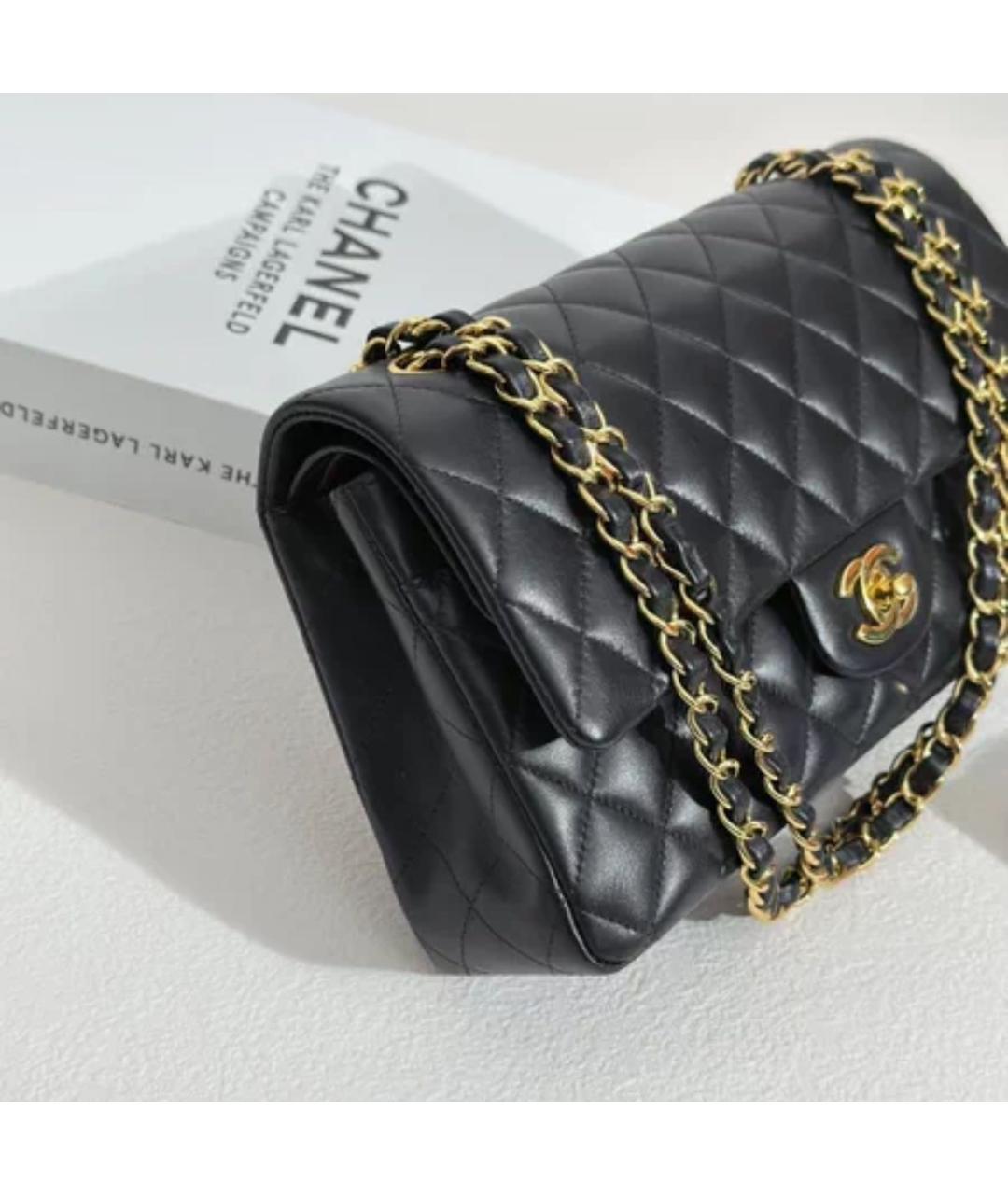 CHANEL Черная кожаная сумка через плечо, фото 4