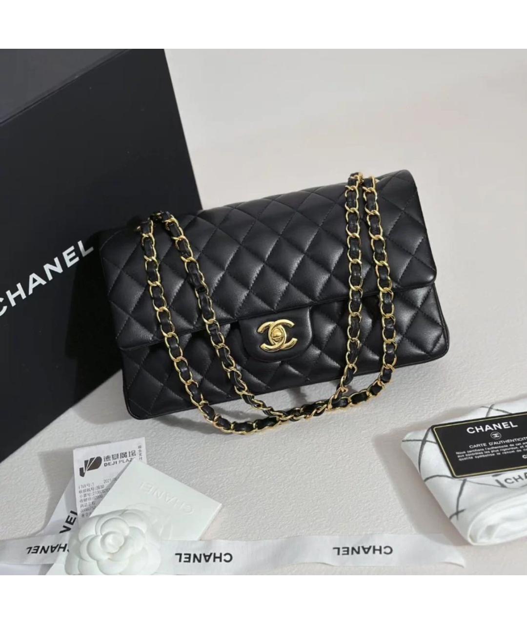 CHANEL Черная кожаная сумка через плечо, фото 5