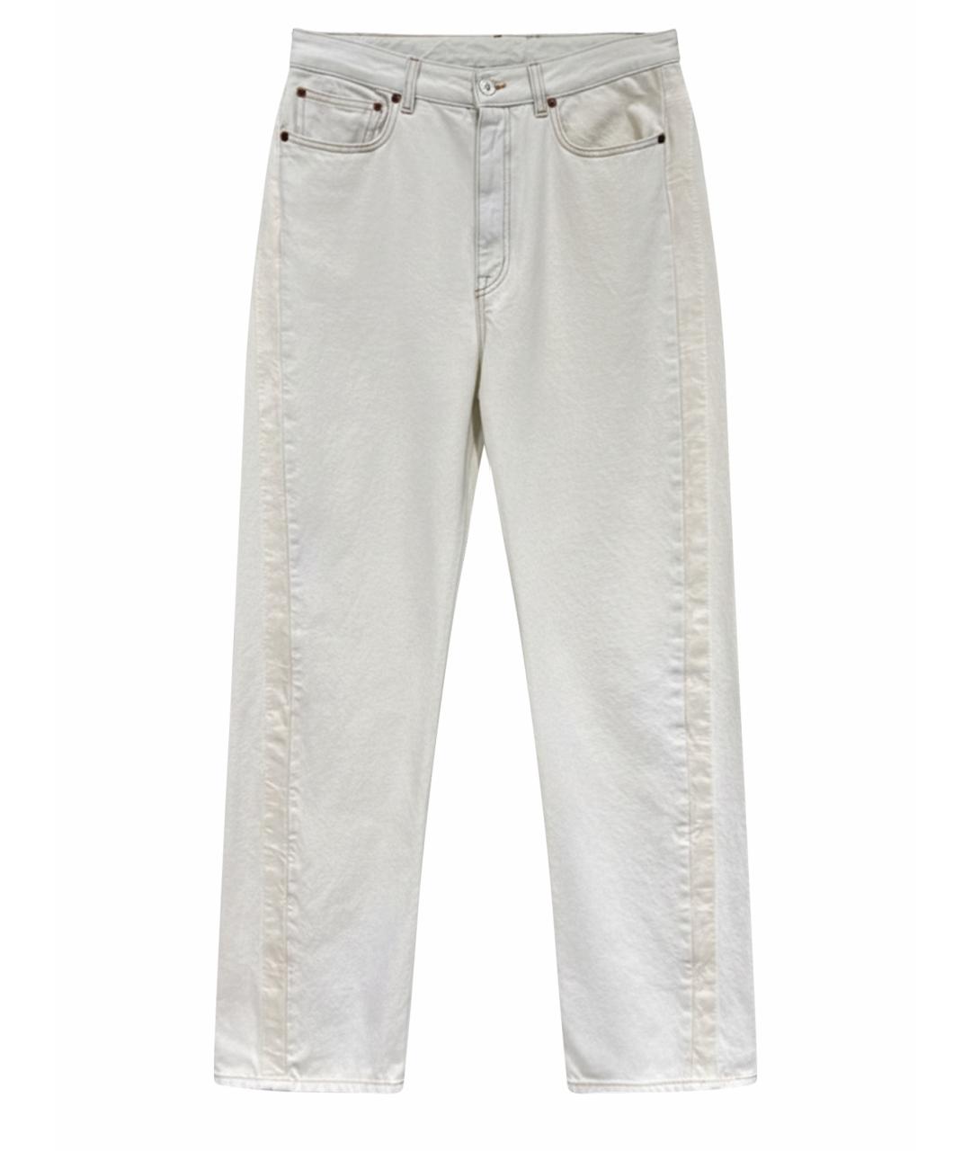 MM6 MAISON MARGIELA Бежевые хлопковые прямые джинсы, фото 1