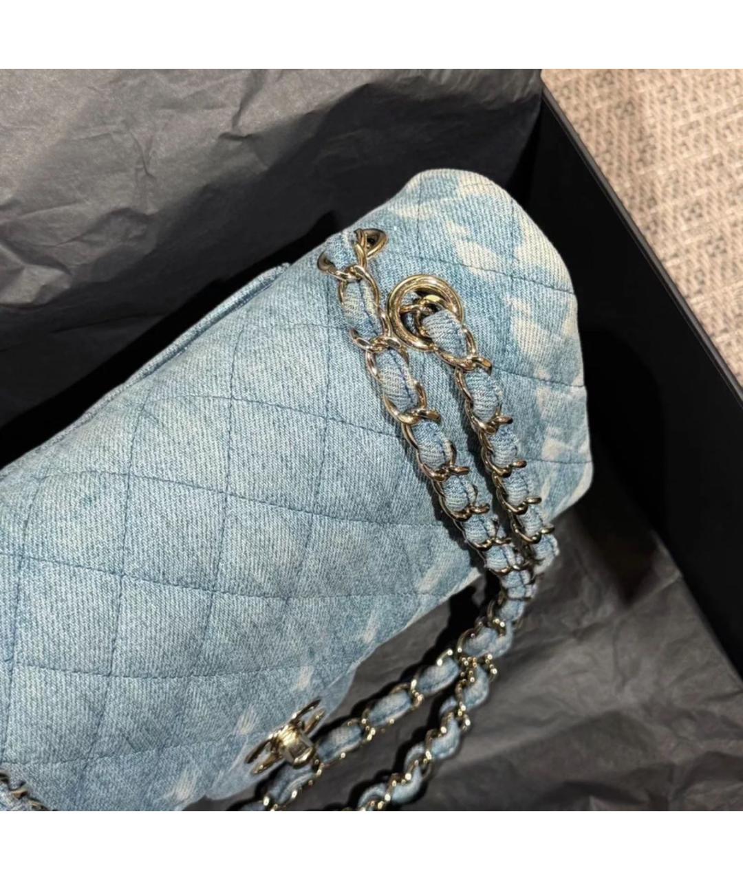 CHANEL Синяя деним сумка через плечо, фото 4
