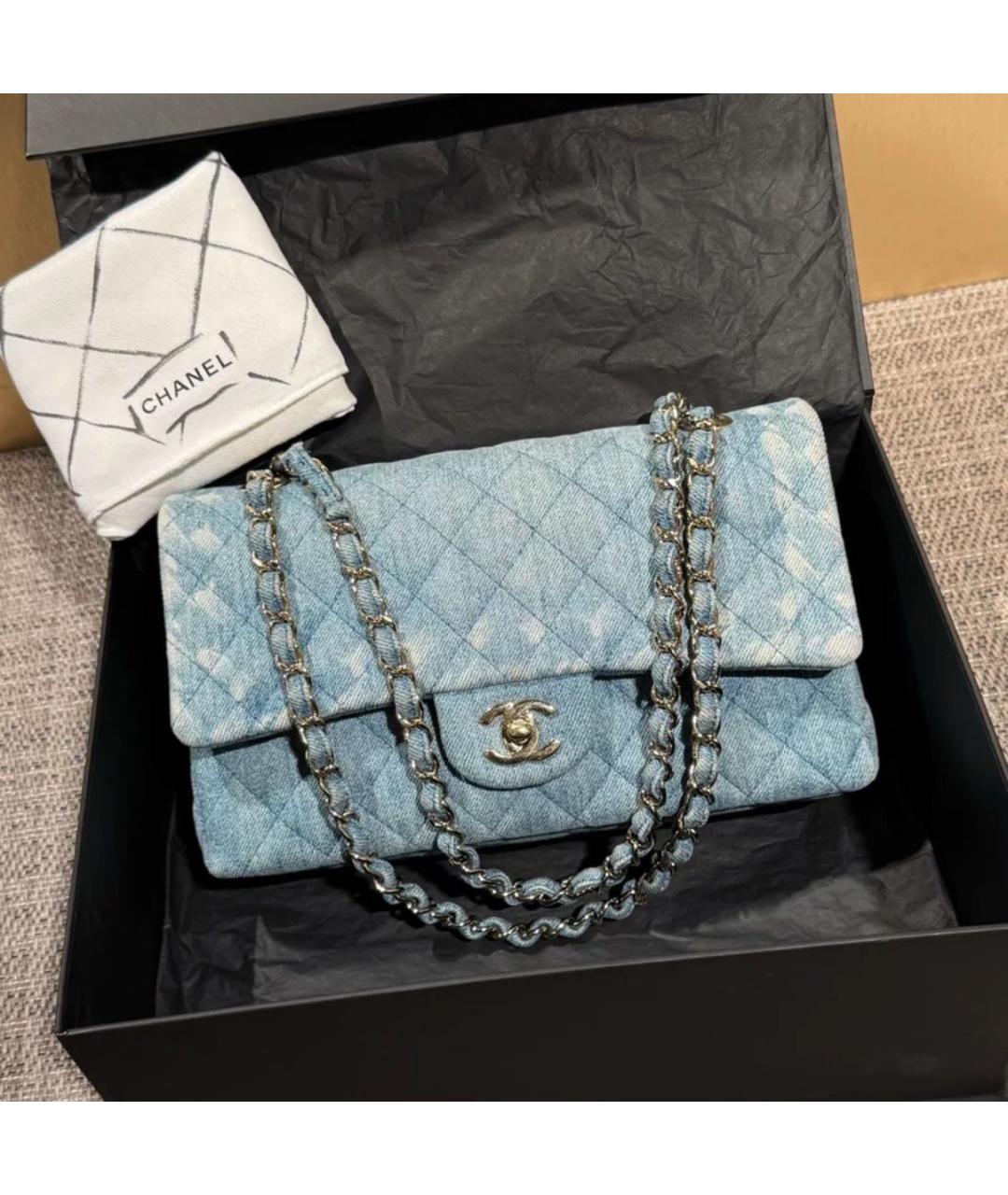 CHANEL Синяя деним сумка через плечо, фото 9