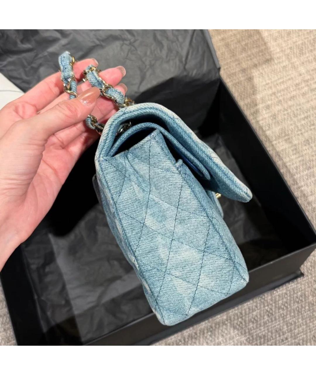 CHANEL Синяя деним сумка через плечо, фото 5