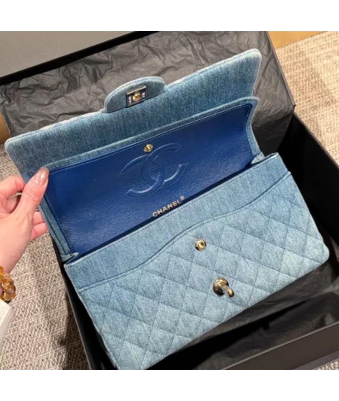 CHANEL Синяя деним сумка через плечо, фото 6